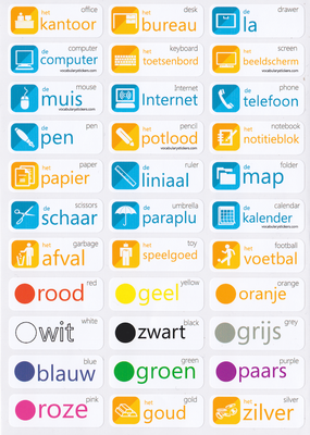 Dutch Vocabulary Memorization Labels Decals