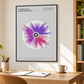 Spanish language learning poster on a study wall, warm grey edition in a light frame