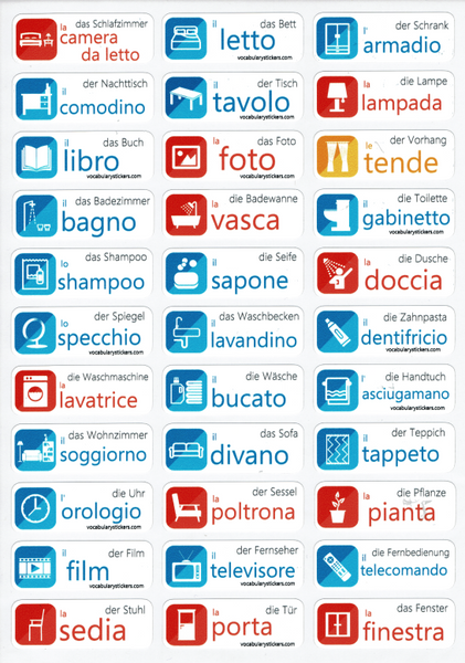 🇮🇹 Italienisch Vokabelaufkleber