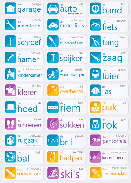 Dutch Language Learning Labels