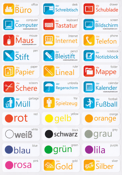 Deutsch Deutsch Vokabel Sprache Aufkleber